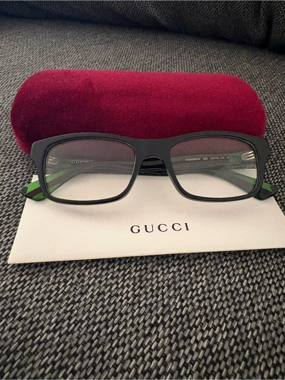 Gucci Eyewear - Black/Green Transparent Frame - Unisex - Picture 3 of 8